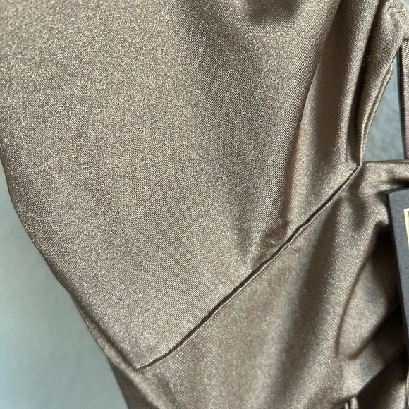 NWT Michael Costello X Revolve shimmery dark taupe midi sexy dress - Picture 5 of 10